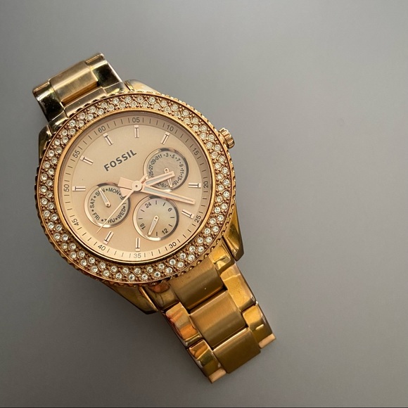 Last Chance FOSSIL Stella Stainless Steel Watch Gold Colored - Picture 6 of 10